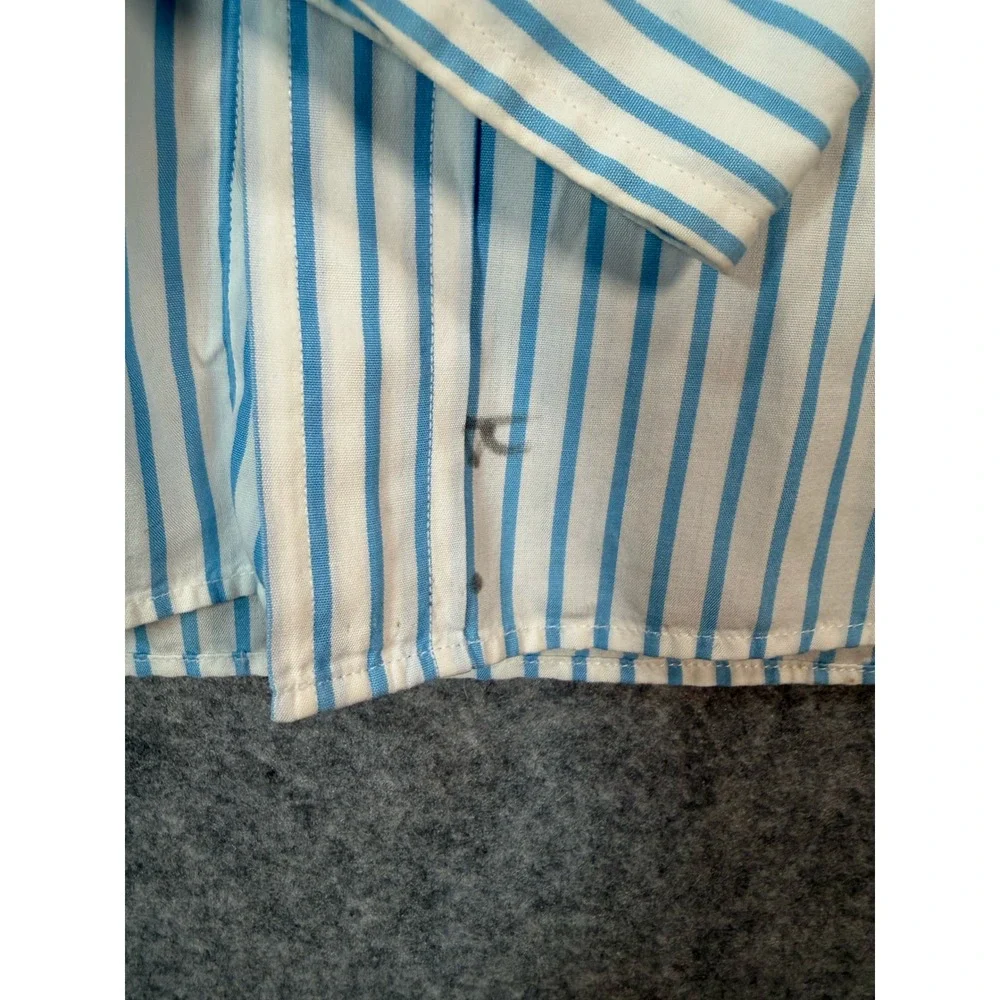 J.Crew Mens‎ Blue White Striped Button Down Shirt Long Sleeve Size M Medium